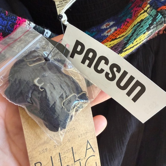 Billabong Womens Black High Low Dress Embroidered Strapless Boho Size Large NEW - Picture 10 of 16